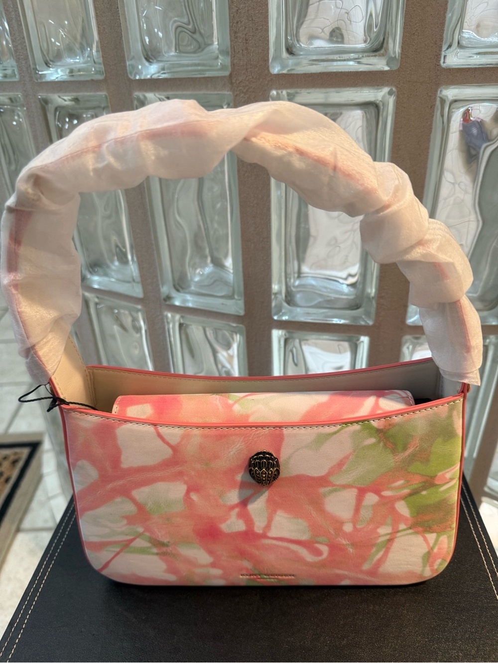 Kurt Geiger London "The Bond" All-Leather Tie-Dye Shoulder Bag. NWT. Full Set. - Picture 3 of 17